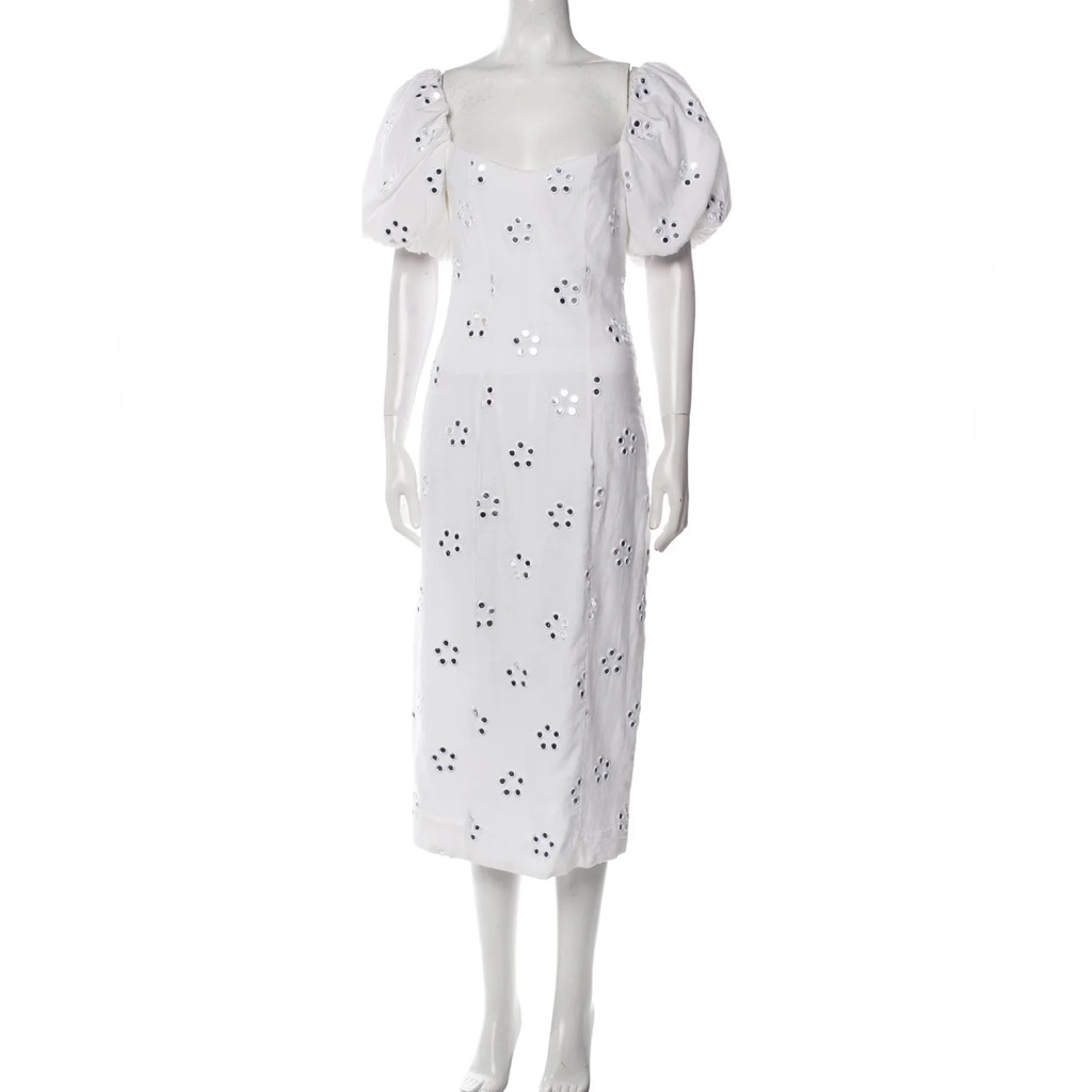 Rhode Puff Sleeve Midi Dress. Nwot